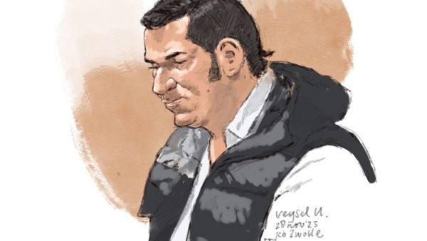 Rechtbanktekening van de 34-jarige Veysel Ü. afgelopen dinsdag. Foto: ANP ALOYS OOSTERWIJK