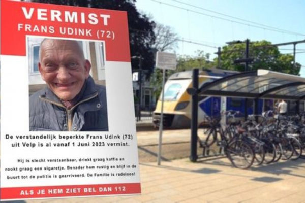 Frans Udink uit Velp is al sinds 1 juni zoek. Veel mensen zeggen hem sindsdien te hebben gezien. Foto: Omroep Gelderland