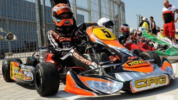 Max Verstappen in een kart van CRG Holland. Foto: Michel Vacirca