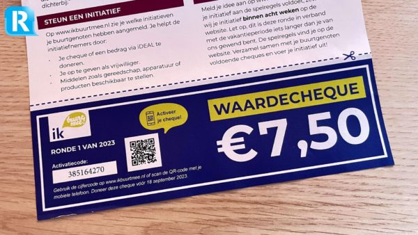 ‘Ik buurt mee!’ waardecheque Foto: Martin Slijper