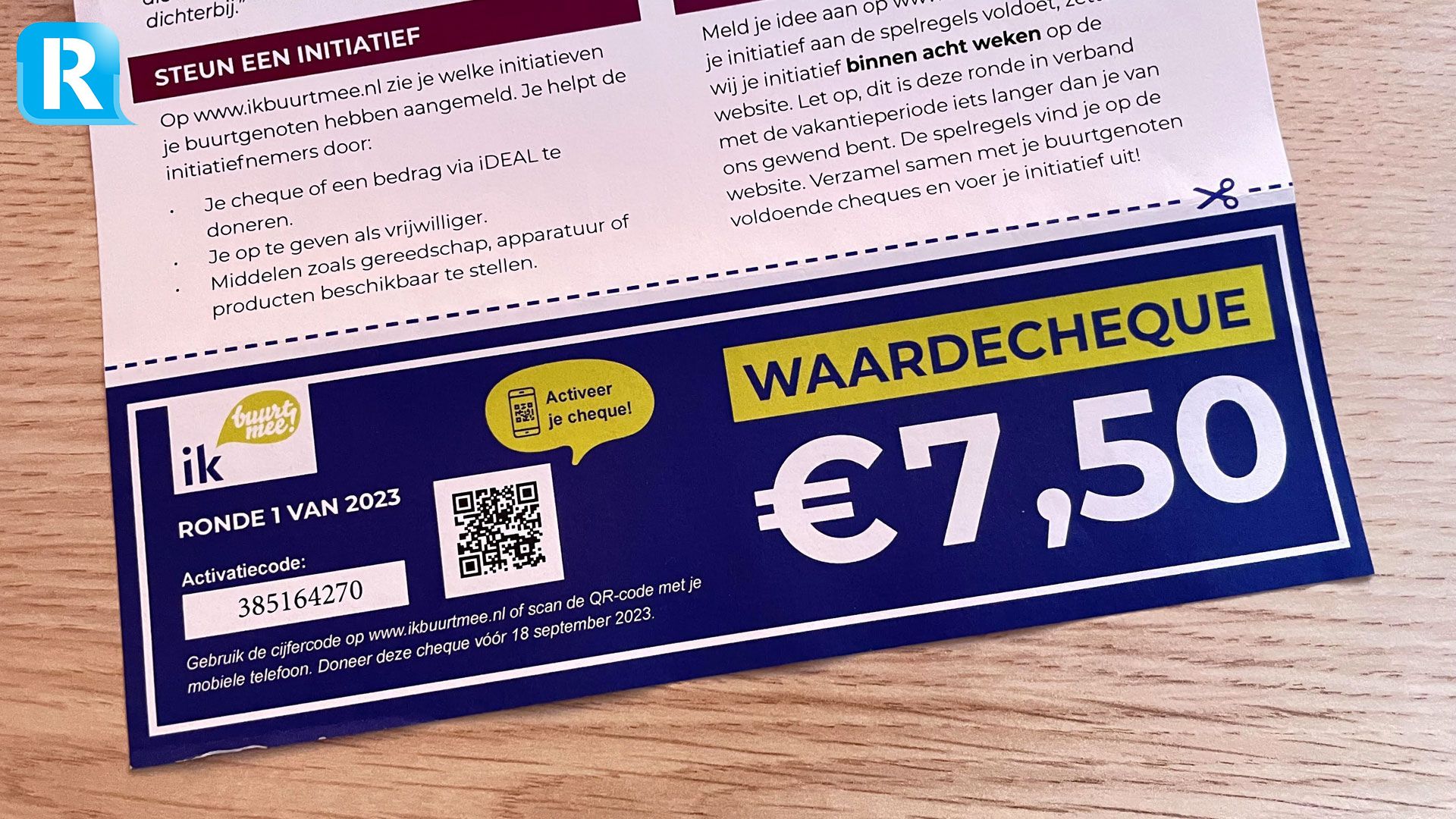 Waardecheque van 7,50 euro voor alle huishoudens in Rheden