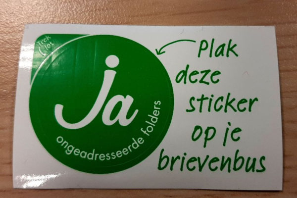JA-stickers. Foto: Rheden