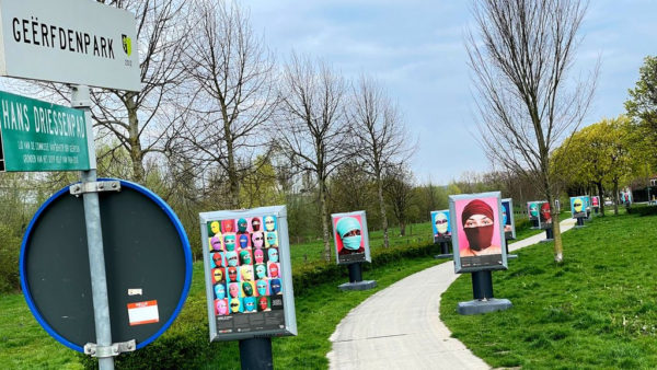 Expositie over mensenhandel in het Geërfdenpark in Velp. Foto: Martin Slijper