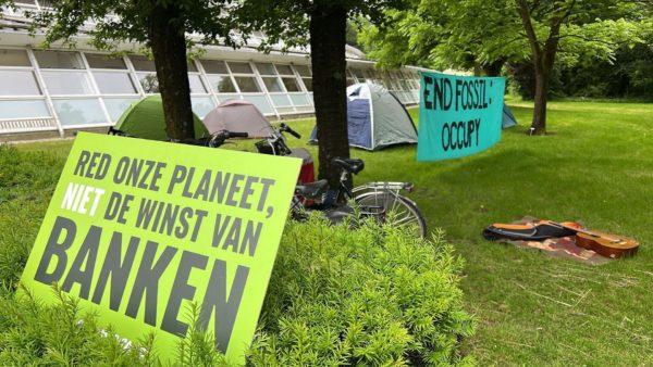 Het tentenkamp bij Hogeschool Van Hall Larenstein in Velp. Foto: Omroep Gelderland
