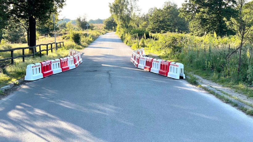 Wegversmallingen bij gedeeltelijke afsluiting Posbank Foto: Martin Slijper