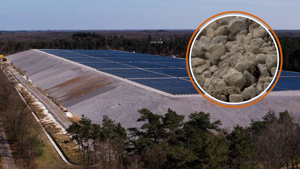 De afvalbult met staalslakken in Eerbeek. Foto: Omroep Gelderland