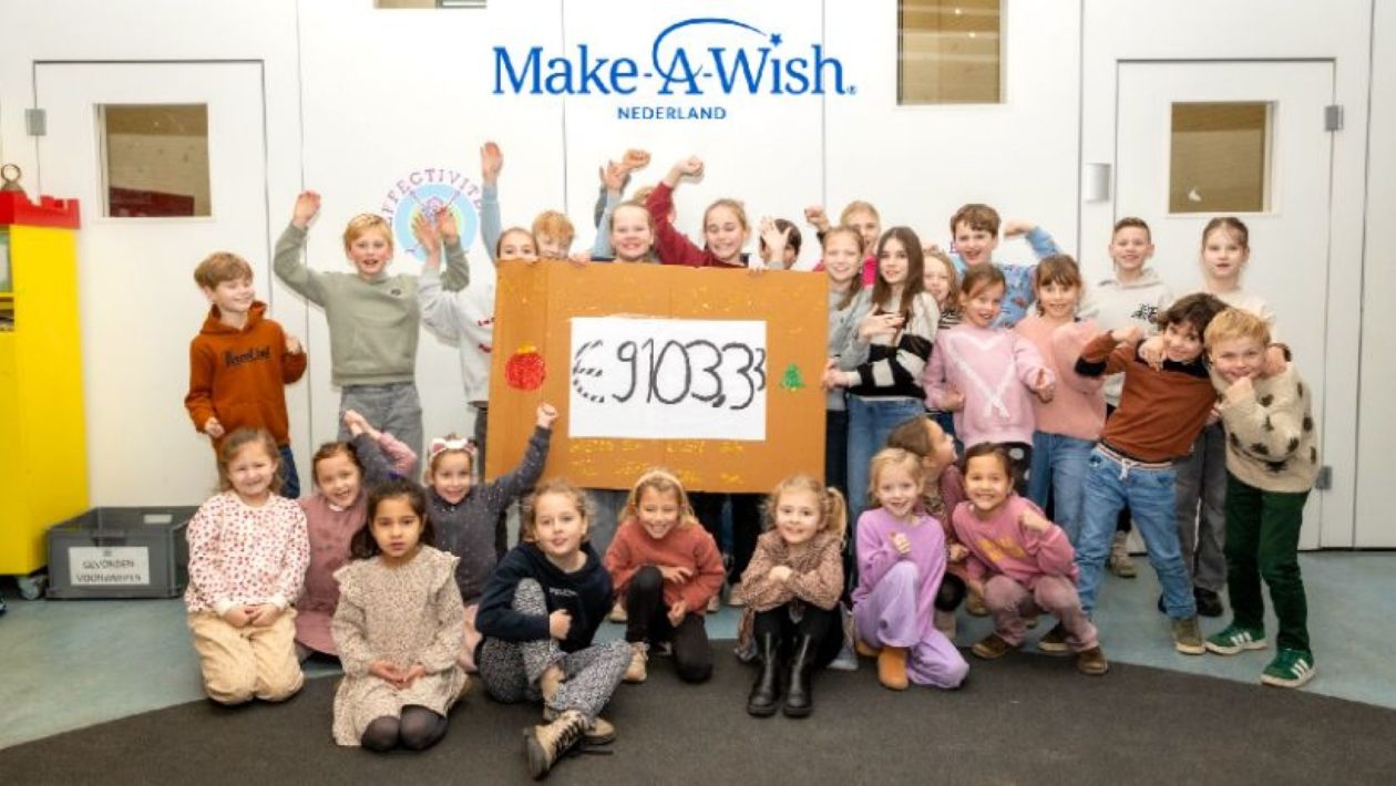 Basisschool in Velp haalt ruim 9100 euro op voor Make-A-Wish Foto: Inge de Regt