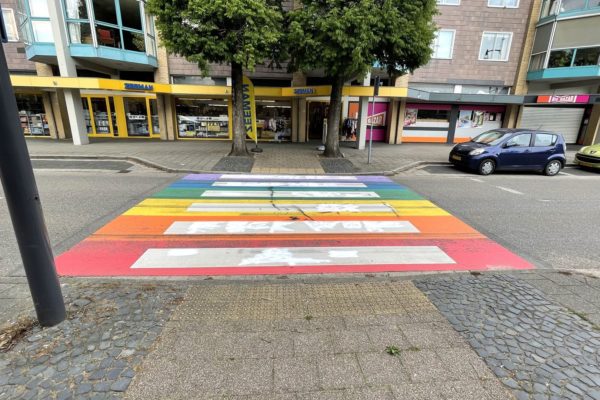 Bekladde regenboogpaden in Dieren weer schoon Foto: Martin Slijper