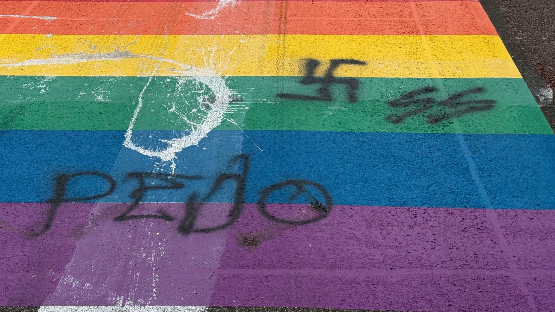 Regenboogpad Velp en muren in Rheden beklad met SS-symbool