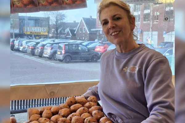 Bianca in haar kraam. Foto: Eigen foto