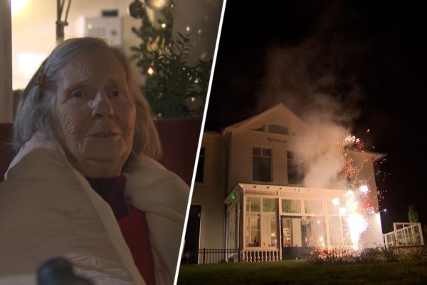 Bewoners van het hospice genieten van het vuurwerk. Foto: Omroep Gelderland