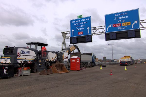 Werkzaamheden A12. Foto: Omroep Gelderland
