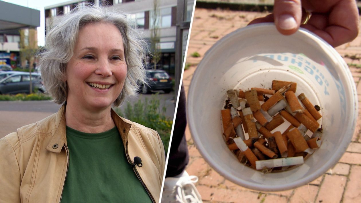 Bernadette ruimt al jaren sigarettenpeuken op. Foto: Omroep Gelderland