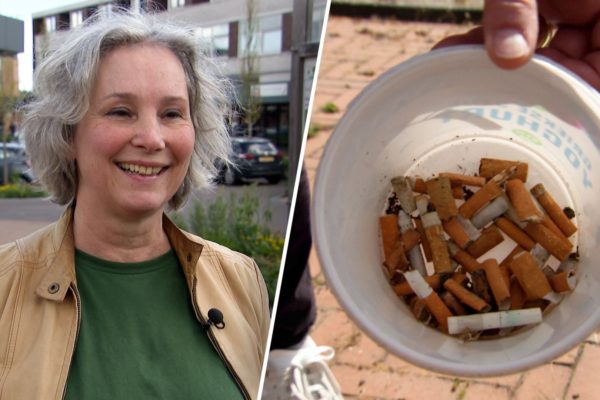 Bernadette ruimt al jaren sigarettenpeuken op. Foto: Omroep Gelderland