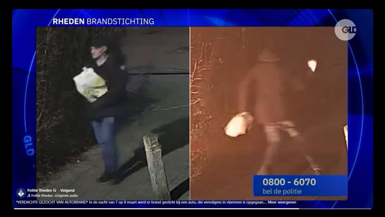 Politie zoekt verdachte van brandstichting bij auto in Rheden Foto: Politie