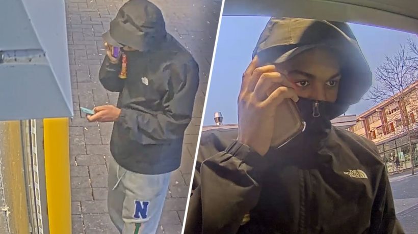 Oplichter met North Face-jas en opvallende Nike-broek Foto: Omroep Gelderland