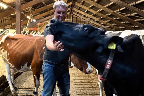 Wilco Nieuwenhuis bij melkveebedrijf De Elzenhof Foto: Wilco Nieuwenhuis